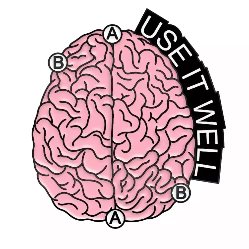 Nerdy Brain Enamel Pin Smart Math Physics Neuroscience Student Gift